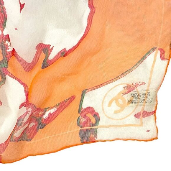 CHANEL Gabrielle CC Logo Silk Scarf |33” x33”| - Picture 6 of 9